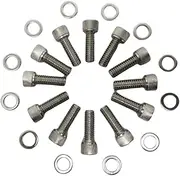 SBC Stainless-Steel Exhaust Header Bolt Kit 1” 3/8-16 Bolts Compatible with Chevrolet V8 Small Blocks 265 283 305 327 350 383 400 Gen I & II 92-97 LT1 LT4 TPI TBI 96-98 Vortec 5.0L 5.7L BOP