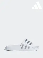 adidas White Adilette Aqua Kids Slides (176098) | $30
