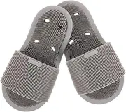 BEBEMOKO 1pair Massage Slippers for Home Anti- Foot Cup Base All-around Cleaning Design Comfortable Footwear for Relaxation Spa Grey