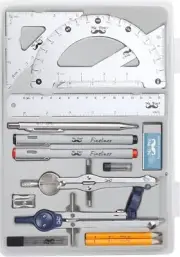 Professional Geometry Set, 15 Pcs, Geometry Kit for Artists and Students, Geomet