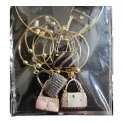 Wine Glass Charms Miche Set of 6 -Painted Enamel Purse New In Package Girls Nite