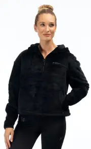 Klim Cascade 1/4 Zip Crop, hoodie women , color: Black , size: XS