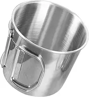 LOPUNER Outdoor Folding Cup Drink Reusable Insulated Camp Travel Mug Water Iced Coffee Cup Collapsable Collapsible Thermal Cup Foldable Portable Cups with Handles Stainless Steel Silver