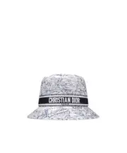 D-Bobby Toile de Jouy Scotland Small-Brim Bucket Hat 56,57,58 white/blue