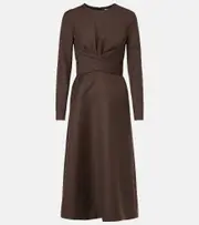 [Emilia Wickstead] Emilia Wickstead Elta wool midi dress AU 16 brown