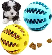 2 Pack 5cm Dog Ball Toys for Pet Tooth Cleaning, Chewing, Fetching, IQ Treat Ball Food Dispensing Toys (Small 2 inch)