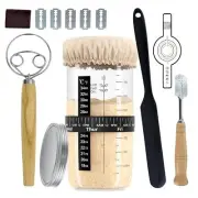 Sourdough Starter Kit 34 oz Large Capacity Sourdough Starter Jar Thermometer ...