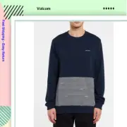 Volcom Forzee Men's Crew Neck Sweatshirt, Navy Blue, XL