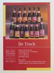Beer Note ~ Tear Sheet Ad ~ Brouwerij De TROCH Fruit Bieres ~ Wambeek, BELGIUM