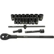 20 pc. 3/4 in. Dr 6 pt. Metric Socket Set 44002 TITAN 44002 6802090440021 Metal