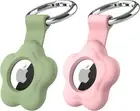 [2 Pack] ZANZER for Apple Airtag Holder, Case 2 Pack, Pink + Green