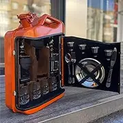 Outdoor Portable Mobile Bar Whiskey Bar - 36x17x47cm, Mini Whiskey Bar Cabinet, Cabinet Gas Can Bar, Liquor Storage Box for Man, Dad, Husband, Boyfriend, Boss, Christmas, New Year Gifts