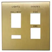 LUTRON NT-5C-C25-FB-SB-E SATIN BRASS NOVA T ENGRAVED MULTI-GANG FACEPLATE