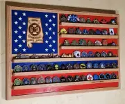 Alabama State Police/Patrol Challenge Coin Display Flag with one free coin TRAD