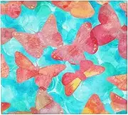 RHAIYAN Drying Mat Pink Watercolor Butterflies Teal Blue Print Heat Insulation Holder Dish Cup Draining Pad Kitchenware Specific