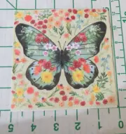 THREE DECORATIVE COCKTAIL NAPKINS for DECOUPAGE "Floral Butterfly"