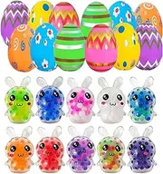12 Pack Easter Eggs with Stuffed Bunny Toys - Sensory Easter Egg Hunt Set for Toddler Ages 3-5+, Indoor Outdoor Family Party Games, Easter Basket Stuffers for Kids Boys Girls (12 Eggs)