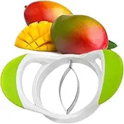 Mango Slicer, Peeler and Pit Remover Tool, Mango Cutter with Stainless Steel Microblades, Fruit Splitter, Safe Kitchen Tool