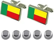 [Select Gifts] Shirt Dress Studs Benin Flag Cufflinks