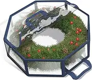 Hearth & Harbor Wreath Storage Container - Clear Christmas Wreath Storage Bag, Dual Zipper and Handles - 30" Premium Wreath Storage Organizer Box