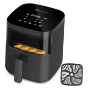 Air Fryer with View Window, 8 in 1 Compact Digital Airfryer, 5 °F 4 QT Gray