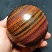 HOT924.9G 83 MM Natural color Tiger eye Crystal Sphere Ball 64A71