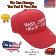 MAKE AMERICA GREAT AGAIN FISHING HOOK HAT TRUMP FUNNY "THE PERFECT FISHING MAN"