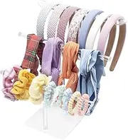 Acrylic Headband Holder Organizer Storage, 3-Tier Clear Scrunchie Holder Stand Hair Accessories Organizer Hair Tie Display Headband Stand for Women and Girls