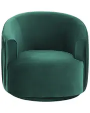 TOV Furniture London Green Pleated Swivel Chair