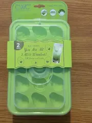 2 Silicone Ice Cube Trays With Lids 15 Avocado Shaped Ice Cubes Per Tray Green