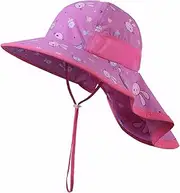 [icolor] Children's Sun Hat UPF50 Sun Protection Hats Toddler Summer Travel Beach Game Hats for Girls Boys Age 3~10 Kids Sun Hats
