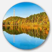 Designart High Point War Veterans Monument Beach Large Metal Wall Art - Disc of 23, 23'' H x 23'' W x 1'' D 1P, Red