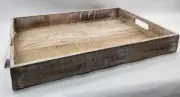 Rustic Wooden Serving Tray with Handles - Stylish Farmhouse Tray