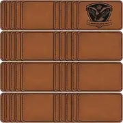 MAPRIAL 40 Pack Blank Leatherette Patches with Adhesive, Rectangle Laser Engravable Faux Leather Patch for Hats Custom, Fabric Repair Sew, Engraving Materials, Gifts, DIY (Khaki, 3 x 2 in)