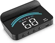 AZIJYV Heads Up Display for Cars M11,Universal OBD+GPS Digital Speedometer Dual System 3.5 Inches HUD with Speed,Water Temperature,Driving Mileage,Overspeed Alarm,Suitable for All Cars