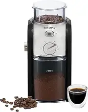 Krups Expert Burr, Automatic Coffee Grinder, Easy Clean, Black&Silver, GVX231