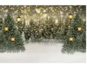 Kate 10×6.5ft Snow Christmas Tree Photo Backdrop Xmas Glitter Street Lamp
