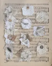 Junk Journal Snippets Shabby Embellishments Lace Fabric Buttons Rhinestones