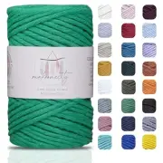 , Single Strand Macrame Cord (3 mm x 328 feet) 3mm 1 Skein Benetton Green