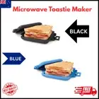 Microwave Toastie Maker Sandwich Toaster Black Toasted Sandwich Maker Blue-Anko