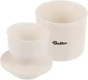 [GLEAVI] Ceramic Butter Dish with Seal Capacity Butter Holder for Kitchen Storage Container for Fresh Cheese and Butter Easy to Clean for Home Use