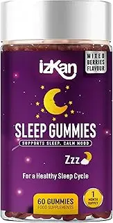 Pro Sleep Gummies for Adults with Magnesium, L-Theanine, 5 HTP, Valerian Root, Passionflower Extract, Glycine, Chewable Sleep Supplement |Bed Time Aid| |Calm Mood| Vegan 60 Gummies |Berries Flavour| (1)