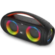 M&B Portable Splash Proof 40W Bluetooth Boombox Speaker, IPX5, TWS Pairing, Multi-Input, Lithium Battery, USB Charging