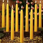 9 in Beeswax Taper Candles,12Pack Dripless Pure Beeswax Candle Sticks,10 Hours Long Burning Natural Bees Wax Candles for Home,Unscented Smokeless Tapered Candlesticks for Dinner