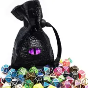 Drawstring Dice Bag PU Leather DND Dice Pouch Tarots Oracle Cards Storage Bag