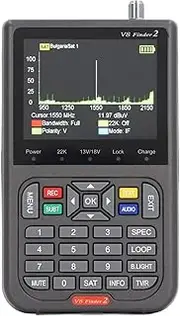 Diyeeni V8 Finder 2 Satellite Finder, DVB S2X S2S & MPEG-2 MPEG-4 Meter, Digital Satellite with 3.5inch Screen, Support Automatic Calculate Angle, 4000mAh Rechargeable Battery