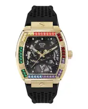 Philipp Plein Mens The $keleton Gold 44mm Strap Fashion Watch