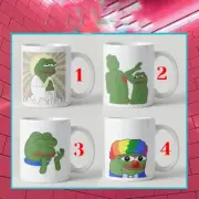 Ceramic Cup, Pepe Green Frog Ceramic Cup, Cute Funny Meme
