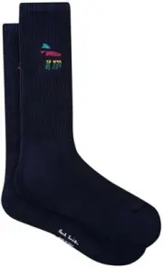PS By Paul Smith Men's Organic Mix Zebra Socks Made In Color is Navy Nwt