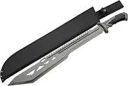 SZCO Supplies 25" Silver Machete Knife with Sheath – Gardening Knife with Durable 19-Inch Stainless Steel Blade, Rubberized Handle - Outdoor, Bushcraft, Hunting, Gardening
